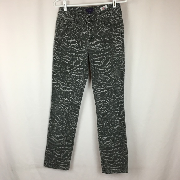 NYDJ Skinny Jeans Women's 0X29.5 Animal Print Gray - Picture 3 of 6